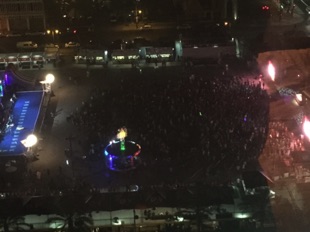 Concert goers enjoyed the pool during the day and the concert at night.